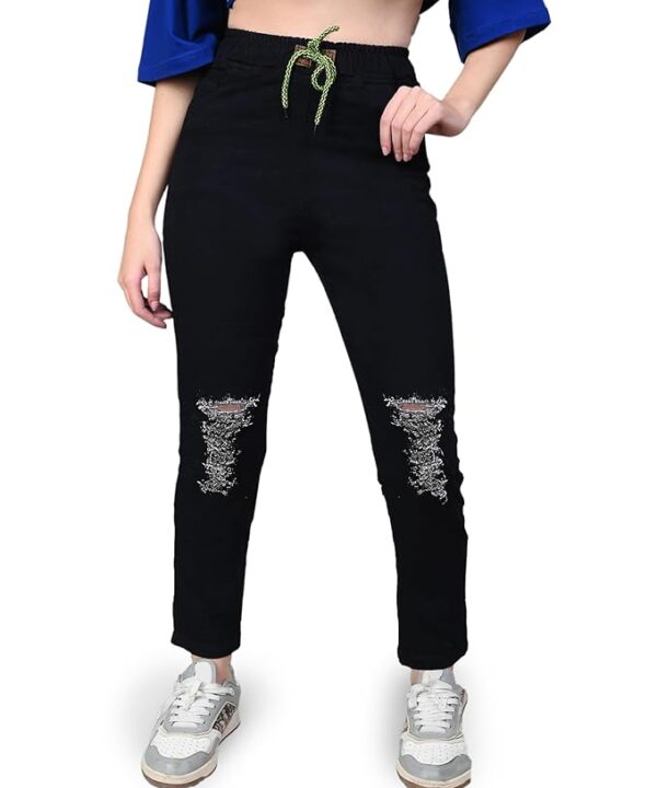 Women's Denim Jeans | Classic Straight and Relaxed Fit Mid Waist Casual Pants with Multiple Pocket